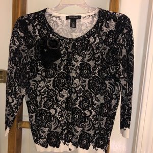 White House Black Market cardigan w embellishments